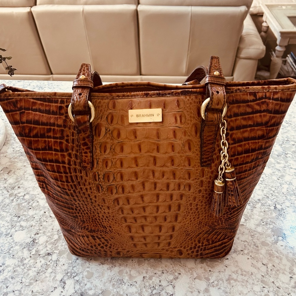 Brahmin Hazelnut Leather Medium Tote